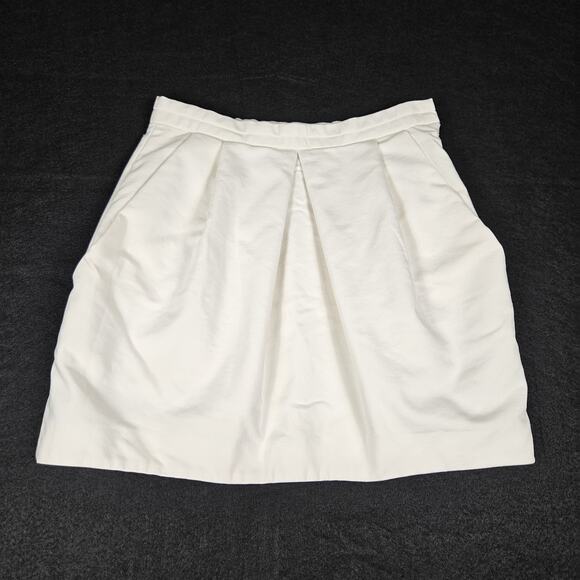 Zara Trafaluc Mini Skirt Tulip Box Pleated White Minimal Pockets Modern Womens S - Picture 1 of 12